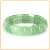 Bracelet pierres plates (plaquettes) aventurine verte sur fond blanc Kaosix
