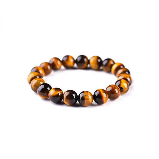 Bracelet protection œil de tigre sur fond blanc avec cadre orange Kaosix