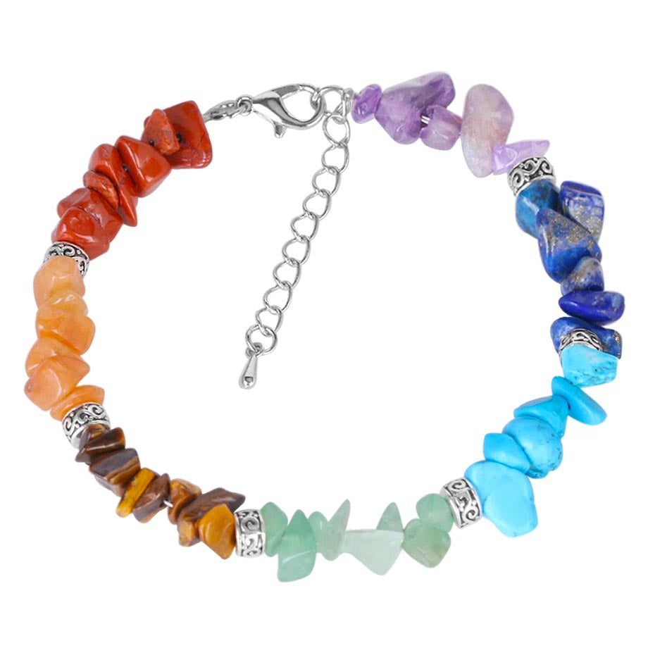 Bracelet reiki 7 chakras sur fond blanc Kaosix