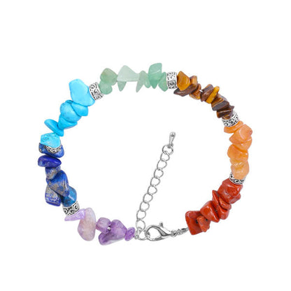 Bracelet reiki 7 chakras sur fond blanc avec cadre orange Kaosix