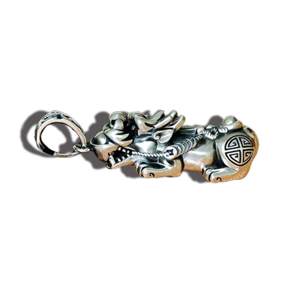 COAI Collier Ajustable Pendentif Rond Donut Pixiu Obsidienne - Bijou Unisexe Pierre Naturelle