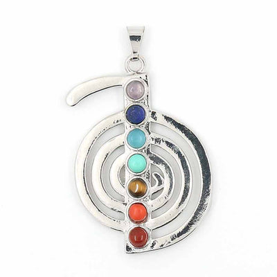 Pendentif 7 chakras symbole Cercle sur fond blanc Kaosix