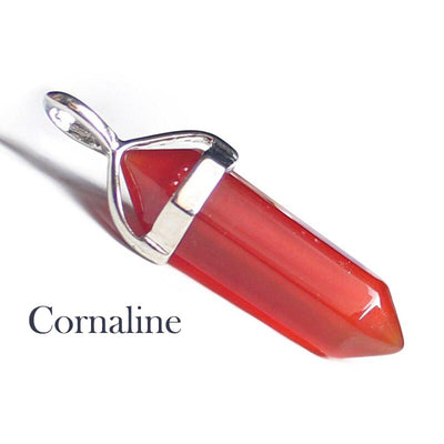 Pendentif Pierre Pointe Cornaline sur fond blanc Kaosix