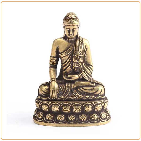 Statuette bouddha de la medecine en cuivre sur fond blanc Kaosix