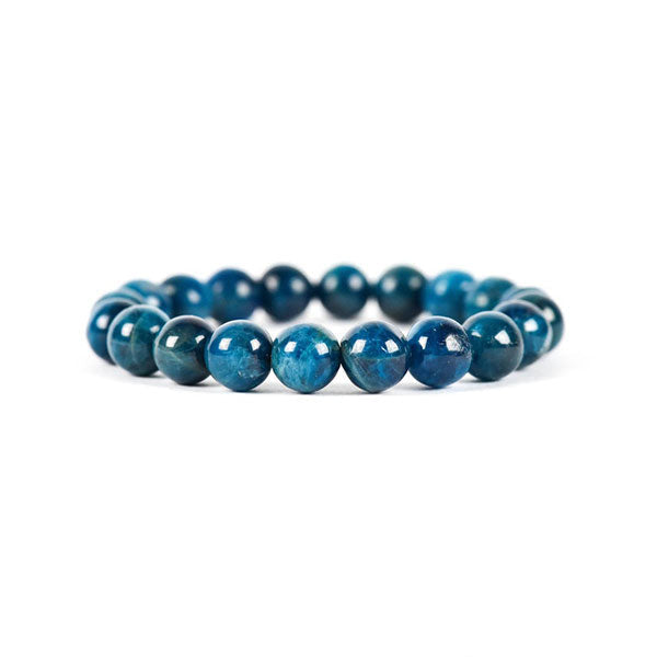 bracelet apatite bleu sur fond blanc avec cadre orange Kaosix
