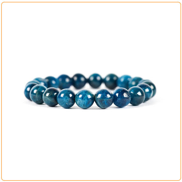 Bracelet en apatite bleue pour maigrir (boule 8 mm)